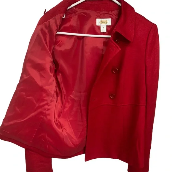 Talbots Red Wool Double-Breasted Coat Size 4 - Picture 7 of 7